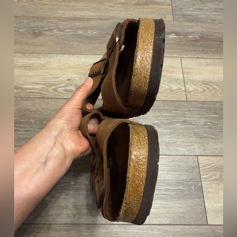 Birkenstock Brown Suede Double Buckle Sandals - Picture 4 of 10